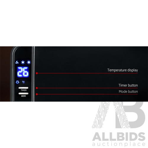 2000W Wall Mounted Panel Heater - Black - Free Shipping