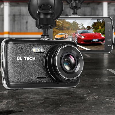 UL Tech 4 Inch Dual Camera Dash Camera - Black - Brand New - Free Shipping