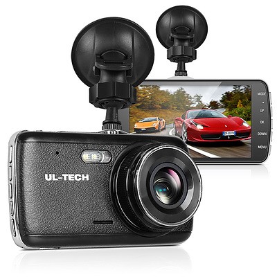 UL Tech 4 Inch Dual Camera Dash Camera - Black - Brand New - Free Shipping