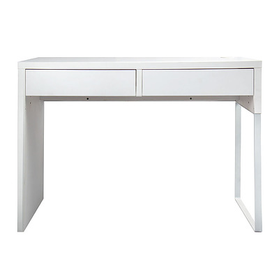 Metal Desk with 2 Drawers - White