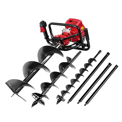 92CC Petrol Post Hole Digger Drill Borer Fence Extension Auger Bits - Brand New - Free Shipping