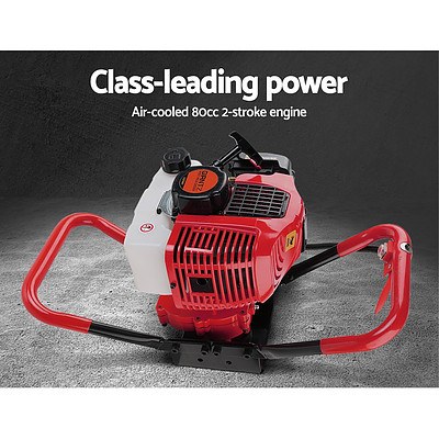 80CC Petrol Post Hole Digger Drill Borer Fence Extension Auger Bits - Brand New - Free Shipping