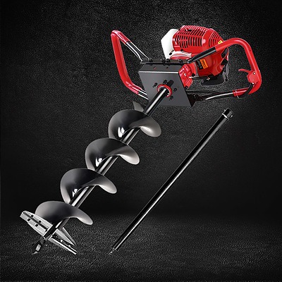 80CC Petrol Post Hole Digger Drill Borer Fence Extension Auger Bits - Brand New - Free Shipping