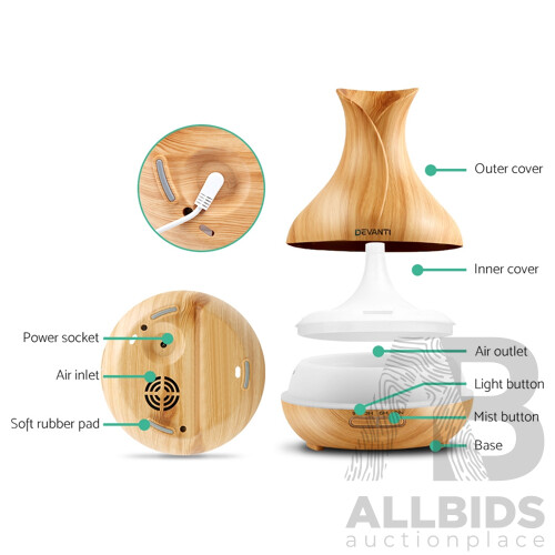 400ml 4 in 1 Aroma Diffuser remote control - Light Wood - Brand New - Free Shipping