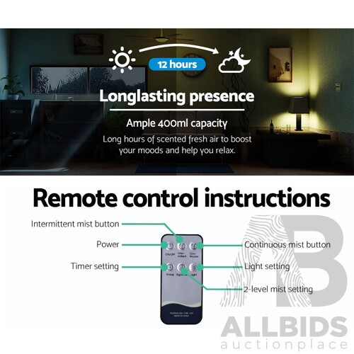 400ml 4 in 1 Aroma Diffuser remote control - Light Wood - Brand New - Free Shipping