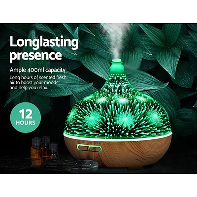 Aroma Aromatherapy Diffuser 3D LED Night Light Firework Air Humidifier Purifier 400ml Remote Control - Brand New - Free Shipping
