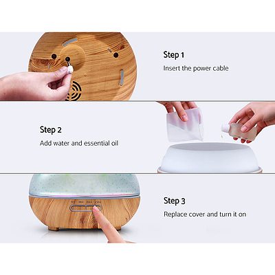 Aroma Aromatherapy Diffuser 3D LED Night Light Firework Air Humidifier Purifier 400ml Remote Control - Brand New - Free Shipping