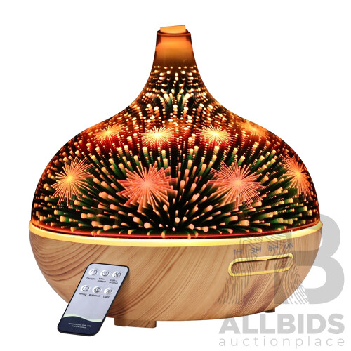 Aroma Aromatherapy Diffuser 3D LED Night Light Firework Air Humidifier Purifier 400ml Remote Control - Brand New - Free Shipping