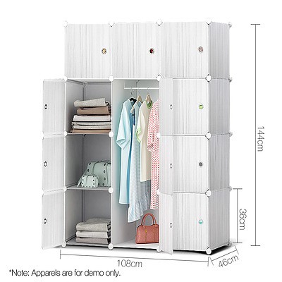 12 Stackable Cube Storage Cabinet - White - Free Shipping