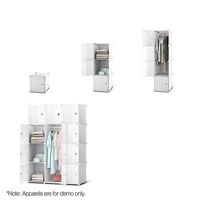 12 Stackable Cube Storage Cabinet - White - Free Shipping