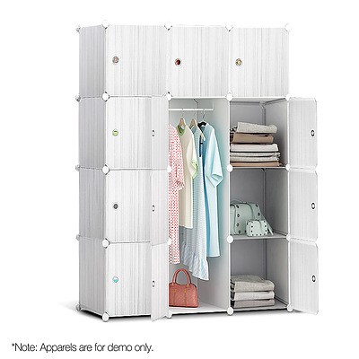 12 Stackable Cube Storage Cabinet - White - Free Shipping