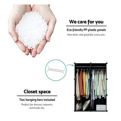 16 Cube Portable Storage Cabinet Wardrobe - Black & White - Brand New - Free Shipping