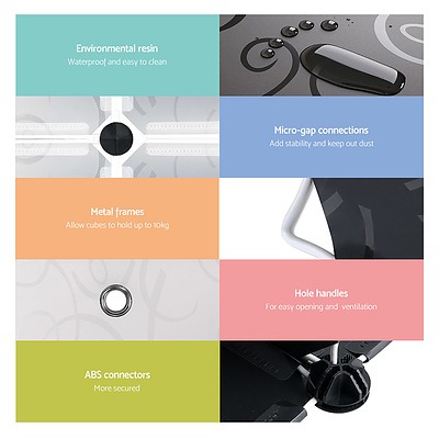 16 Cube Portable Storage Cabinet Wardrobe - Black & White - Brand New - Free Shipping