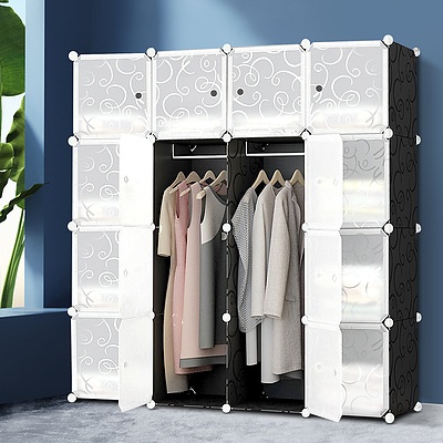 16 Cube Portable Storage Cabinet Wardrobe - Black & White - Brand New - Free Shipping