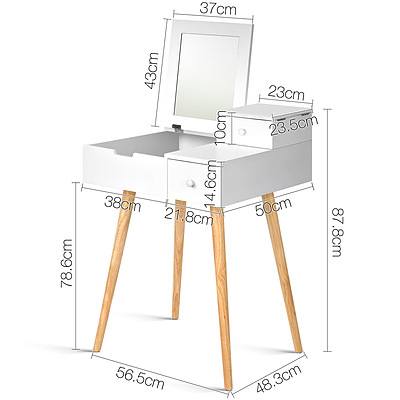 Dressing Table with Foldaway Mirror- White - RRP: $431.14 - Free Shipping