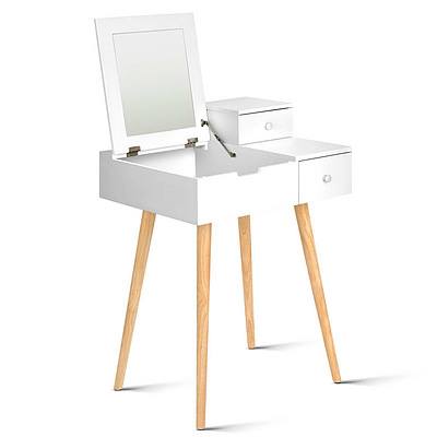 Dressing Table with Foldaway Mirror- White - RRP: $431.14 - Free Shipping
