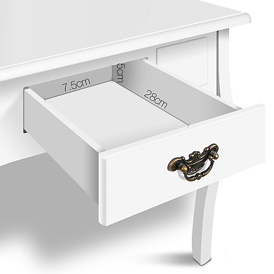 Single Drawer Dressing Table with Mirror White - RRP: $431.14 - Free Shipping