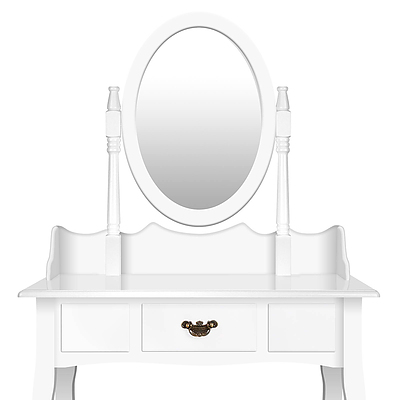Single Drawer Dressing Table with Mirror White - RRP: $431.14 - Free Shipping