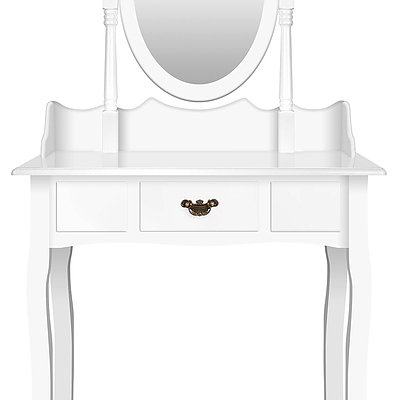 Single Drawer Dressing Table with Mirror White - RRP: $431.14 - Free Shipping