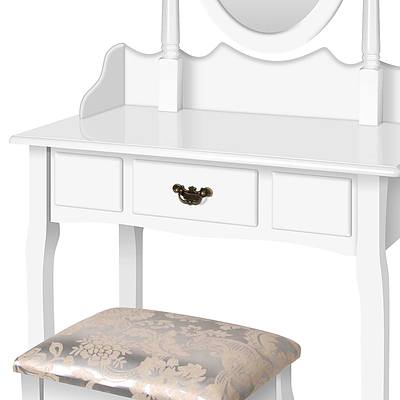 Single Drawer Dressing Table with Mirror White - RRP: $431.14 - Free Shipping