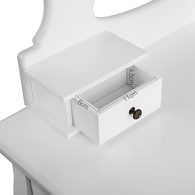 3 Drawer Dressing Table with Mirror White - Brand New - Free Shipping