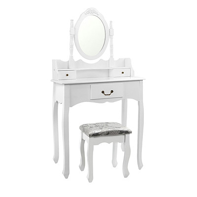 3 Drawer Dressing Table with Mirror White - Brand New - Free Shipping