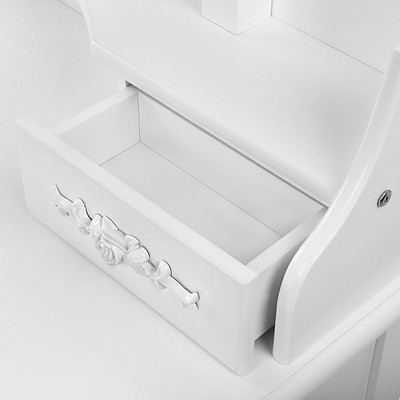4 Drawer Dressing Table w/ Mirror White - RRP: $572.17 - Free Shipping