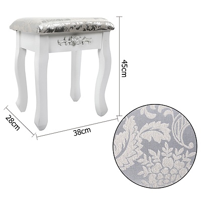 7 Drawer Dressing Table w/ Mirror White - RRP: $693.04 - Free Shipping