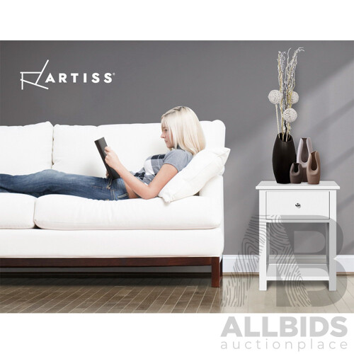 Timber Bedside Side Table - RRP: $233.7 - Free Shipping