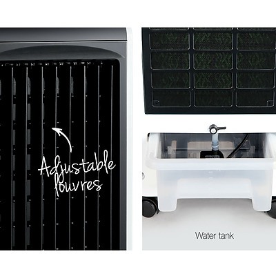 Evaporative Air Cooler and Humidifier - Black - Free Shipping