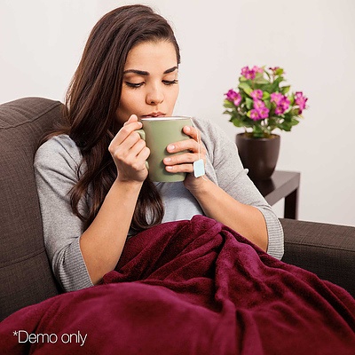 Electric Throw Blanket Burgundy - Free Shipping