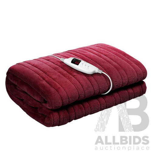 Electric Throw Blanket Burgundy - Free Shipping