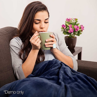 Electric Throw Blanket Navy - Free Shipping