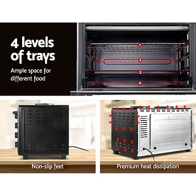 Electric Convection Oven Benchtop Rotisserie Grill 60L Hotplate Black - Brand New - Free Shipping