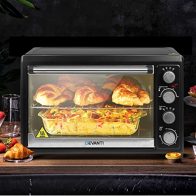 Electric Convection Oven Benchtop Rotisserie Grill 45L Black - Brand New - Free Shipping