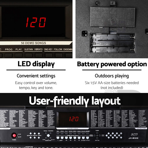 61 Keys Electronic Piano Keyboard LED Electric w/Holder Music Stand USB Port - Brand New - Free Shipping