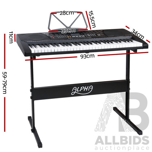 61 Key Lighted Electronic Piano Keyboard LCD Electric with Holder Music Stand - Brand New - Free Shipping