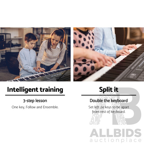 61 Key Lighted Electronic Piano Keyboard LCD Electric with  Holder Music Stand - Brand New - Free Shipping