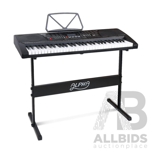 61 Key Lighted Electronic Piano Keyboard LCD Electric with Holder Music Stand - Brand New - Free Shipping