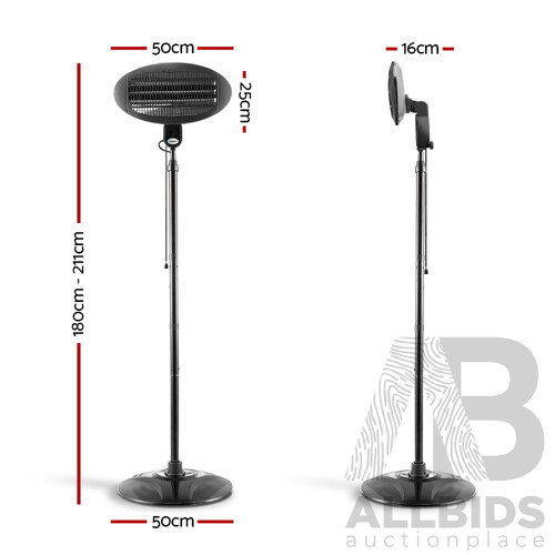 2000W Electric Portable Patio Strip Heater - Free Shipping