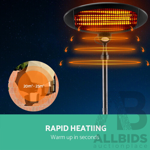 2000W Electric Portable Patio Strip Heater - Free Shipping