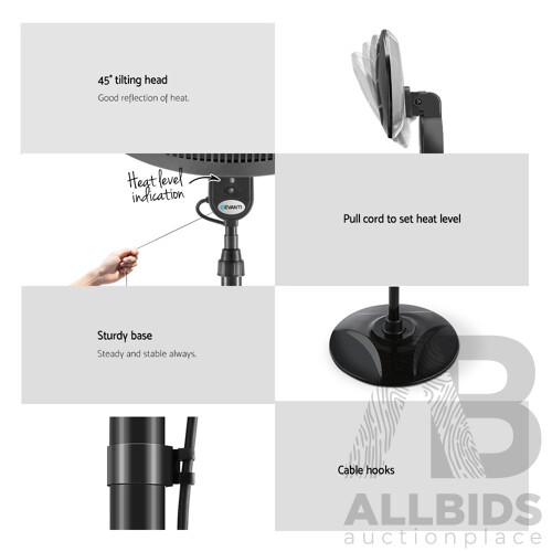 2000W Electric Portable Patio Strip Heater - Free Shipping