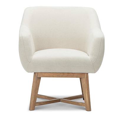 Fabric Tub Lounge Armchair - Beige - Free Shipping