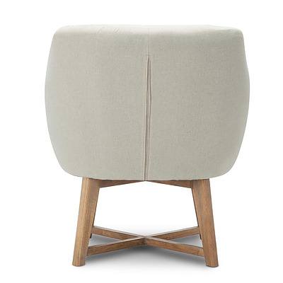 Fabric Tub Lounge Armchair - Beige - Free Shipping