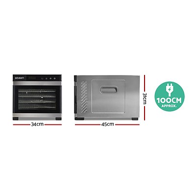 6 Trays Commercial Food Dehydrator Stainless Steel Fruit Dryer