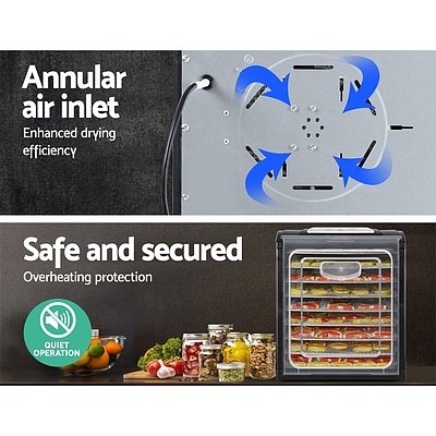 9 Tray Food Dehydrators Commercial Beef Jerky Maker Fruit Dryer Black - Brand New - Free Shipping