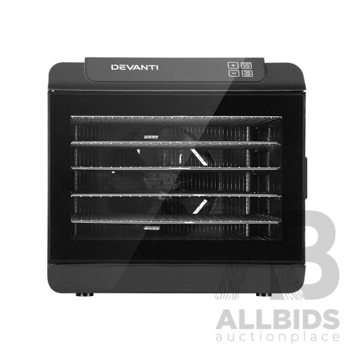 6 Tray Food Dehydrators Commercial Beef Jerky Maker Fruit Dryer Black - Brand New - Free Shipping