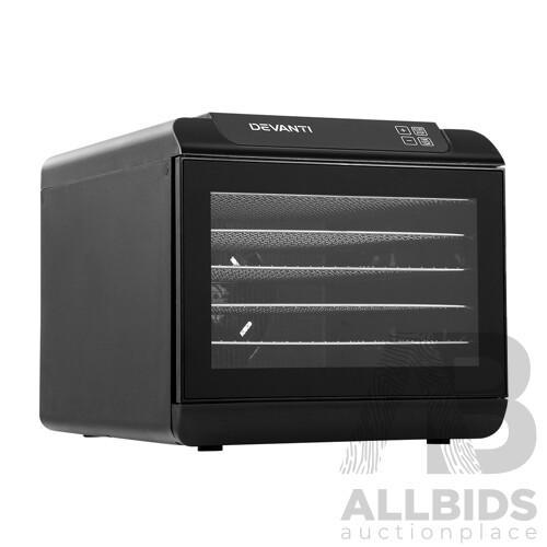 6 Tray Food Dehydrators Commercial Beef Jerky Maker Fruit Dryer Black - Brand New - Free Shipping