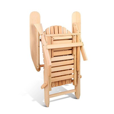 3 Piece Outdoor Wooden Lounge Chair and Table Set - Free Shipping