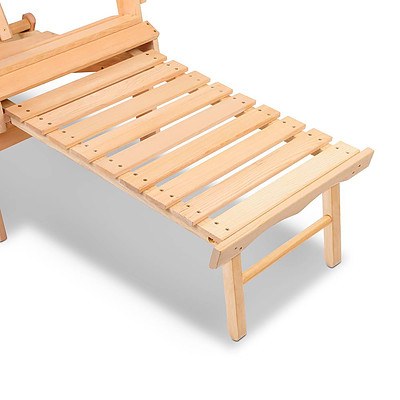 3 Piece Outdoor Wooden Lounge Chair and Table Set - Free Shipping